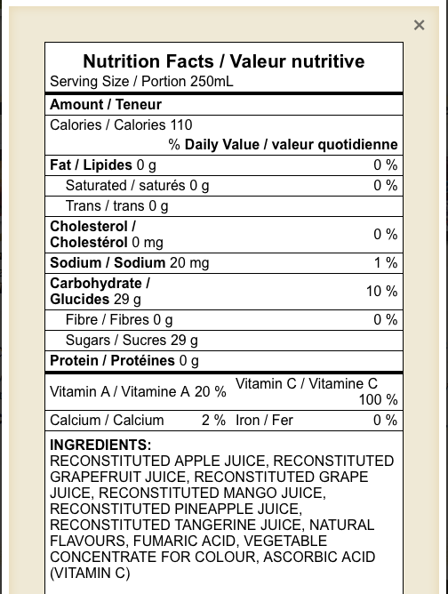 Ocean Spray Orange Juice Nutrition Facts Besto Blog Ocean Spray Orange Juice Nutrition Facts Besto Blog