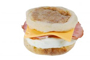 isolated cheese Ham And Egg Sandwich on a white background